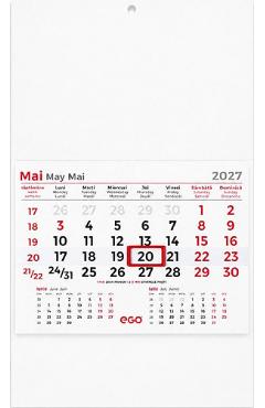Imaginea produsului 'Calendar perete 2027: Triptic pliat. 1 lună'