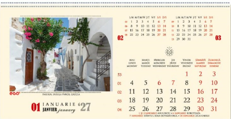 Imaginea produsului 'Calendar birou 2027: Străzi'
