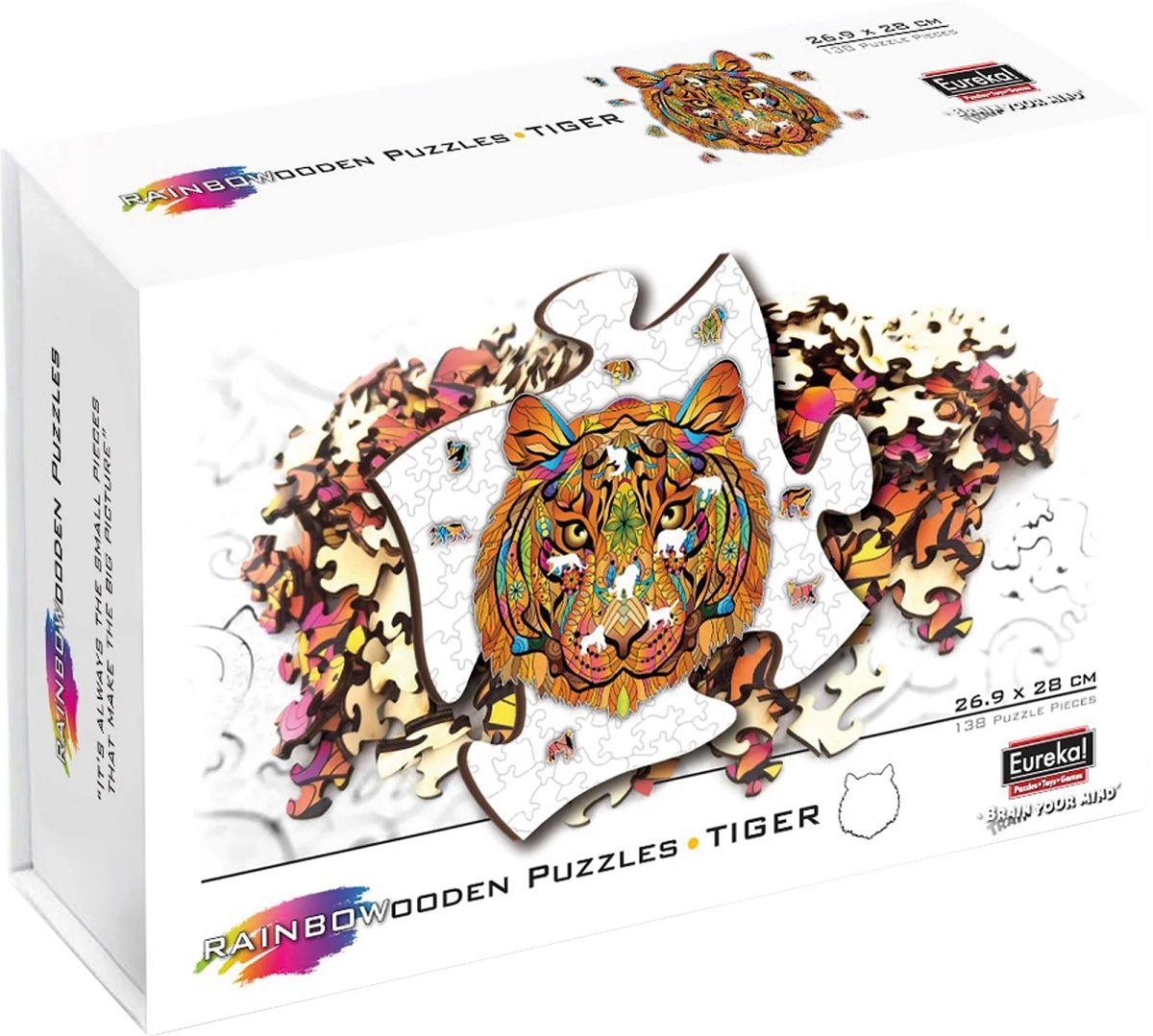 Imaginea produsului 'Puzzle din lemn multicolor 138 piese. Tigru'