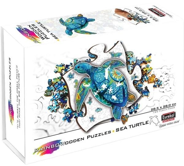 Imaginea produsului 'Puzzle din lemn multicolor 125 piese. Broască țestoasă'