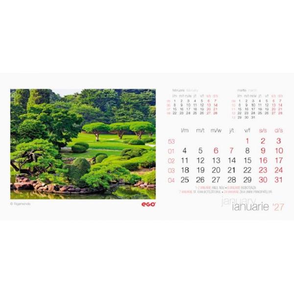 Calendar birou 2027: Gradini
