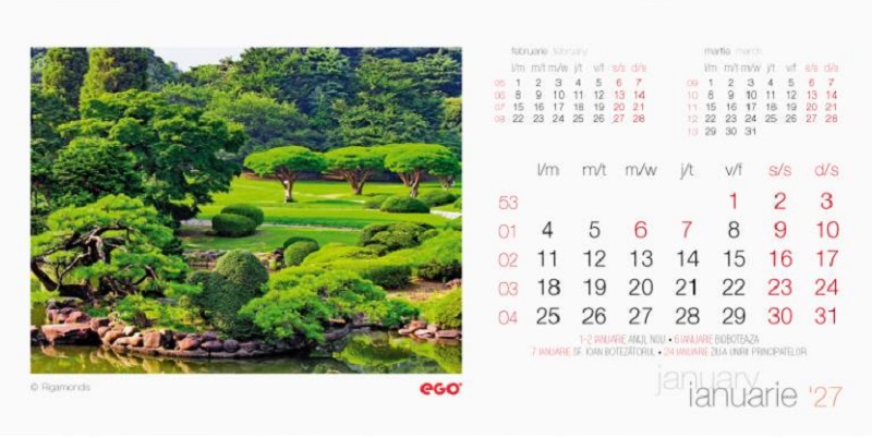 Imaginea produsului 'Calendar birou 2027: Grădini'