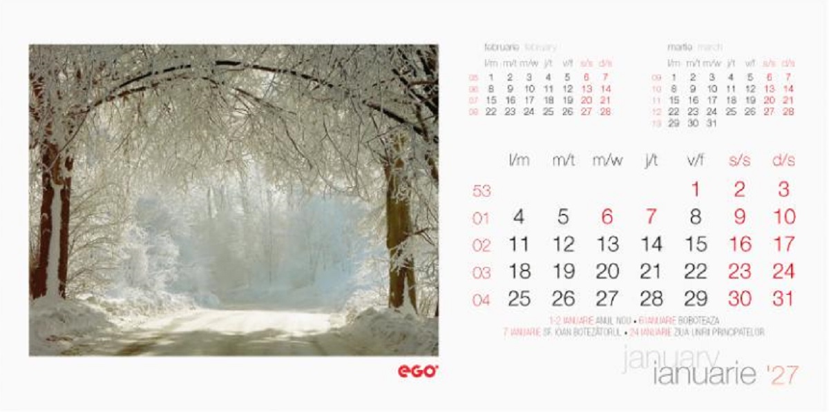 Imaginea produsului 'Calendar birou 2027: Alei'