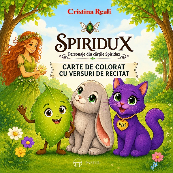 Spiridux. Personaje din cărțile Spiridux. Carte de colorat cu versuri de Cristina Reali - Coperta cărții