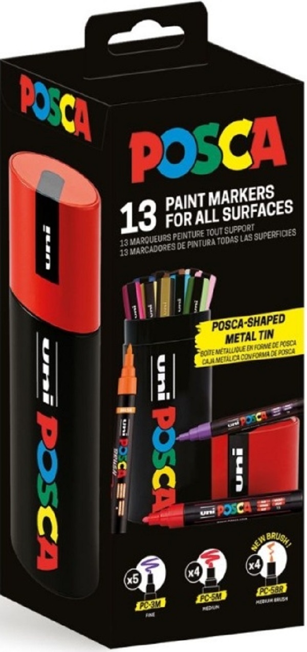 Imaginea produsului 'Set 13 markere Posca în cutie metalică'