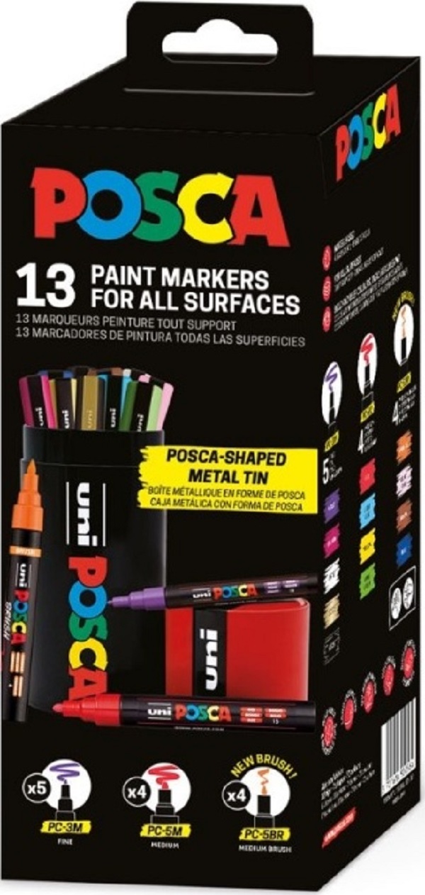 Imaginea produsului 'Set 13 markere Posca în cutie metalică'
