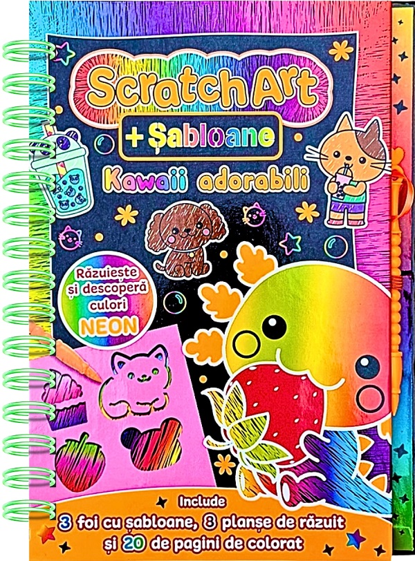 Scratch Art. Kawaii adorabili + sabloane