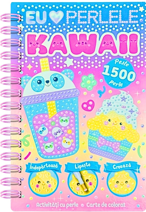 Coperta cărții 'Kawaii. Activități cu perle'