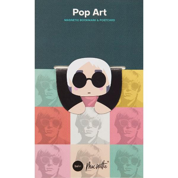 Semn de carte magnetic + Carte postala. Pop Art