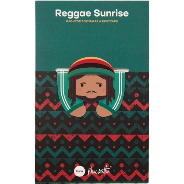 Semn de carte magnetic + carte postala. Raggae Sunrise