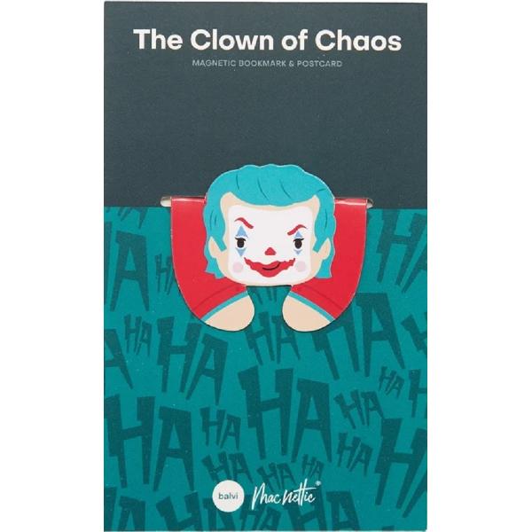 Semn de carte magnetic + Carte postala. The Clown of Chaos
