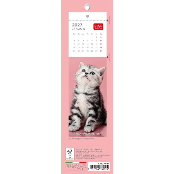 Calendar 2027. Semne de carte. Kittens