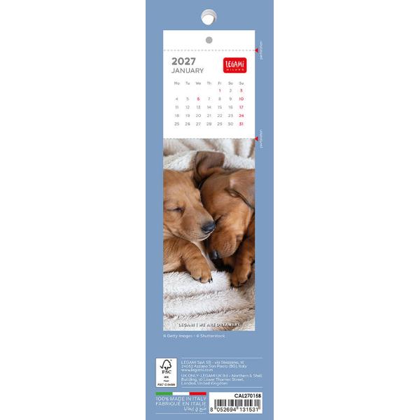 Calendar 2027. Semne de carte. Puppies