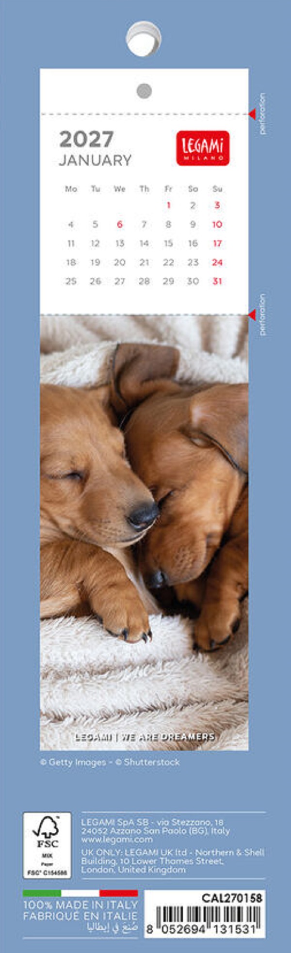 Imaginea produsului 'Calendar 2027. Semne de carte. Puppies'