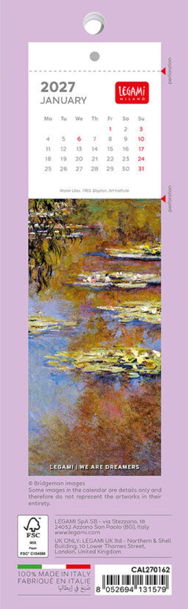 Imaginea produsului 'Calendar 2027. Semne de carte. Claude Monet'