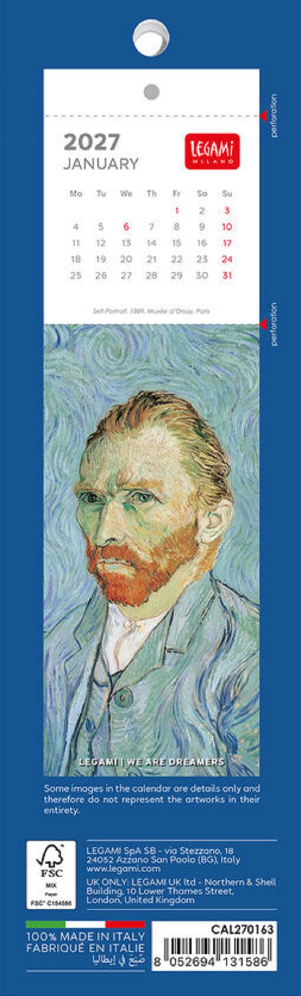 Imaginea produsului 'Calendar 2027. Semne de carte. Vincent Van Gogh'