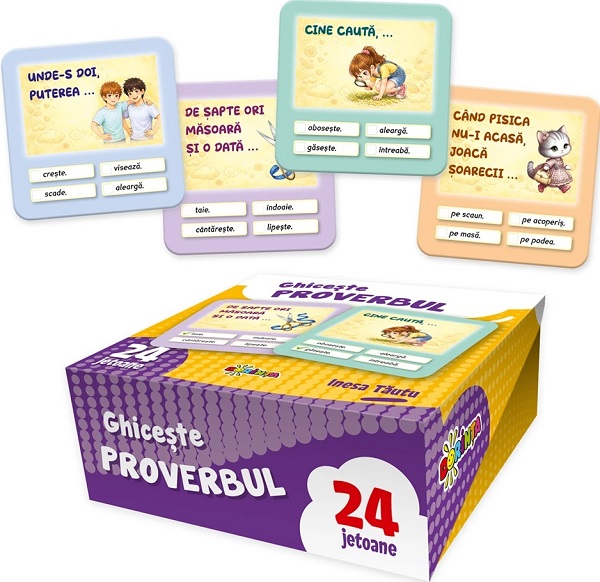 Coperta cărții 'Ghicește proverbul. 24 jetoane'