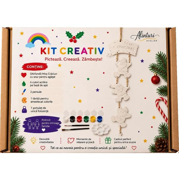 Kiit creativ: Ghirlanda Craciun. Ceramica pentru pictat