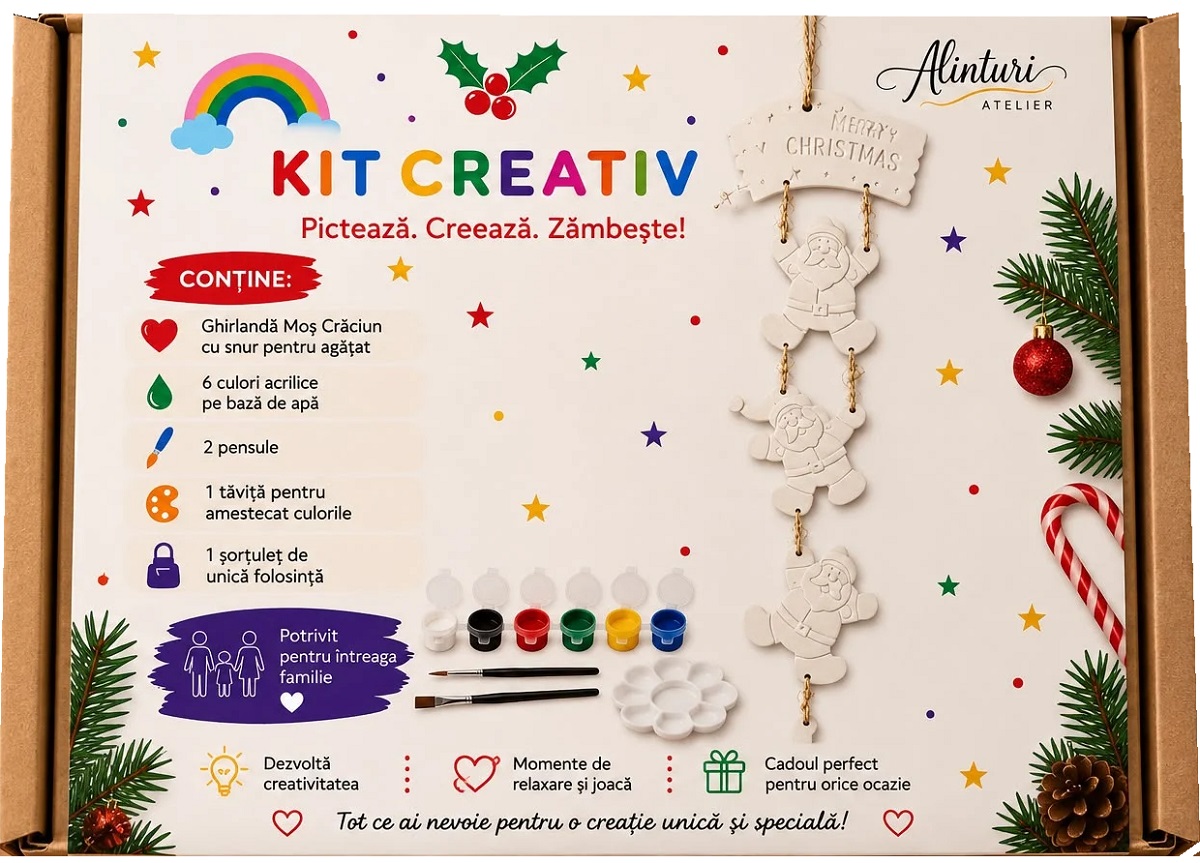 Imaginea produsului 'Kiit creativ: Ghirlandă Crăciun. Ceramică pentru pictat'