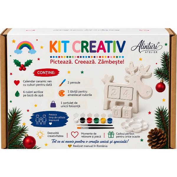 Kit creativ: Calendar ren. Ceramica pentru pictat
