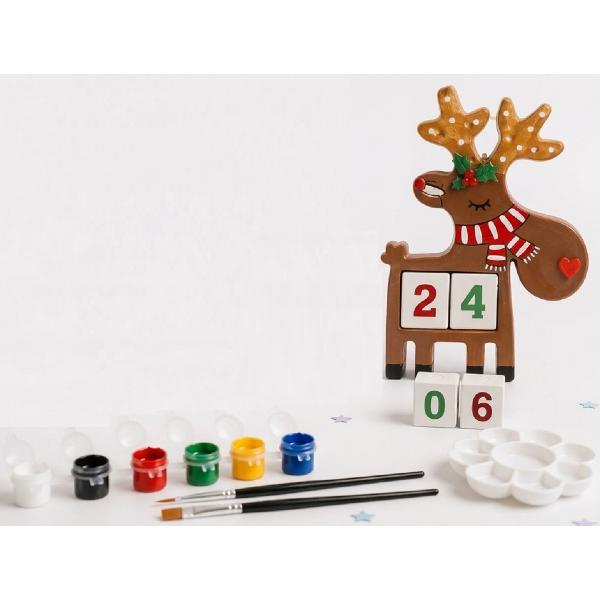 Kit creativ: Calendar ren. Ceramica pentru pictat
