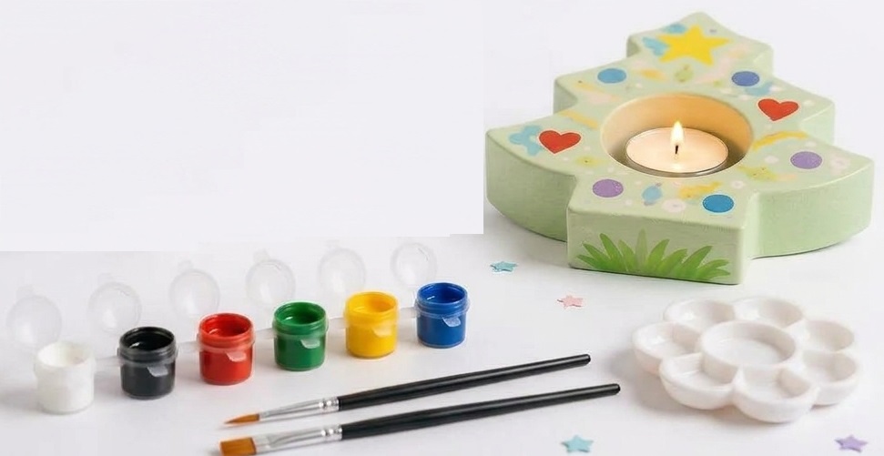 Imaginea produsului 'Kit creativ: Lumânare brad. Ceramică pentru pictat'