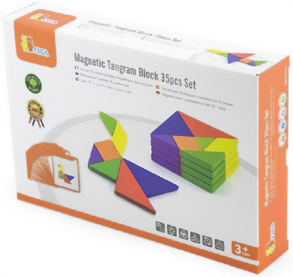 Imaginea produsului 'Joc: Tangram magnetic 35 piese'
