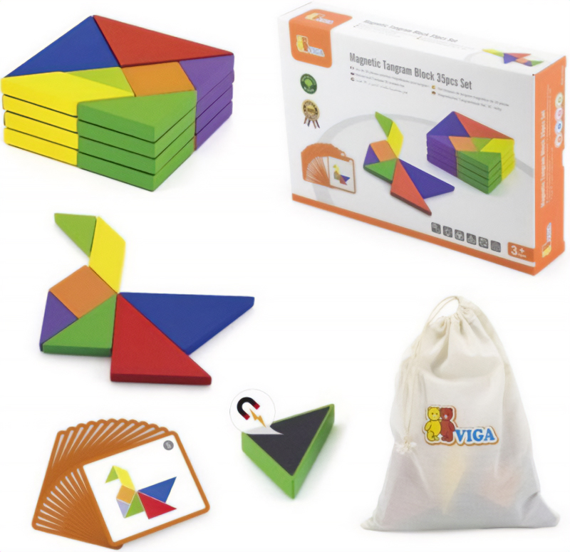 Imaginea produsului 'Joc: Tangram magnetic 35 piese'