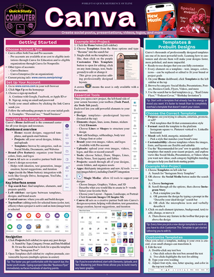 Coperta cărții 'Canva: A Quickstudy Laminated Reference Guide - Gene Strickland'