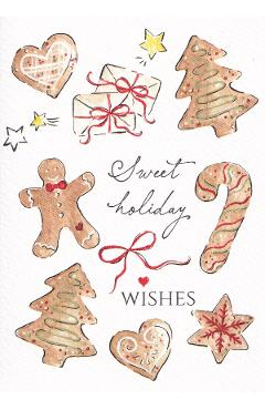 Imaginea produsului 'Felicitare: Holiday Wishes Turtă dulce și cadouri. Mai Colorat'