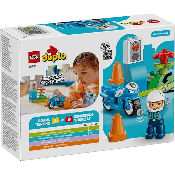 Lego Duplo: Motocicleta albastra de politie