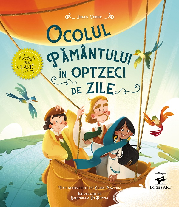 Coperta cărții 'Ocolul pământului în optzeci de zile - Jules Verne'