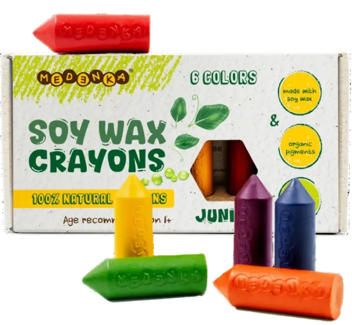 Imaginea produsului 'Creioane cerate din ceară de soia. Set 6 culori: Bebe'