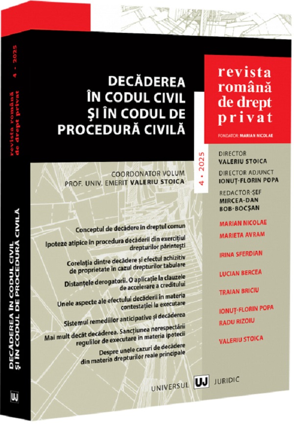 Coperta cărții 'Revista Română de Drept Privat nr.4 din 2025'