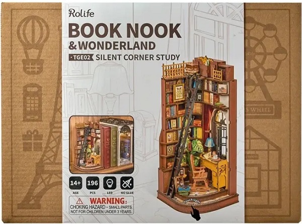 Imaginea produsului 'Puzzle 3D DIY Book Nook and Wonderland: Silent Corner Study'
