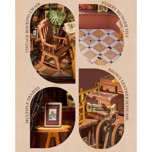 Puzzle 3D DIY Book Nook and Wonderland: Silent Corner Study