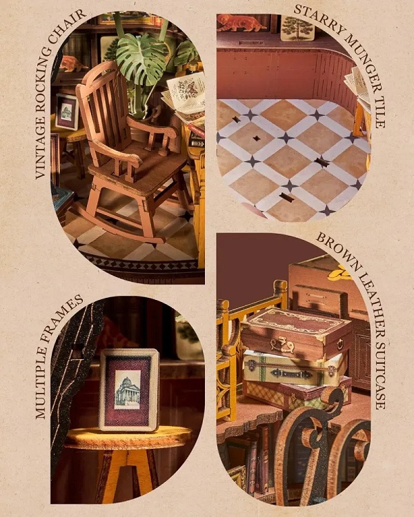 Imaginea produsului 'Puzzle 3D DIY Book Nook and Wonderland: Silent Corner Study'