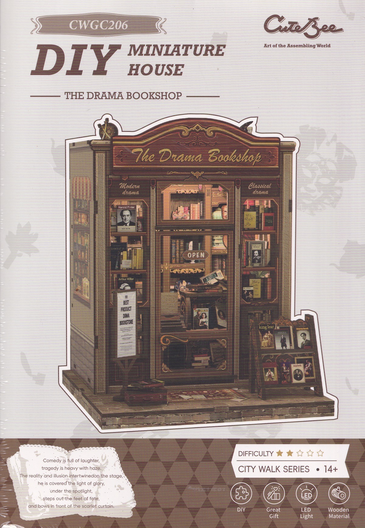 Imaginea produsului 'Puzzle 3D DIY Book Nook: The Drama Bookshop'