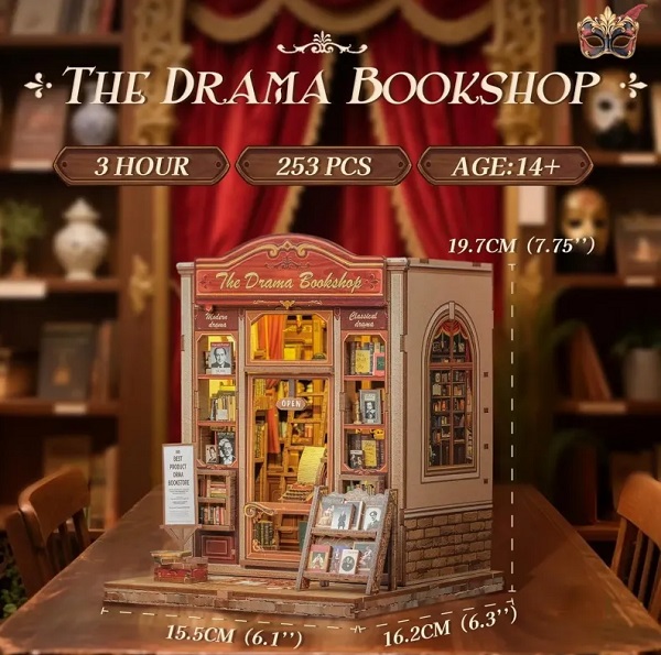 Imaginea produsului 'Puzzle 3D DIY Book Nook: The Drama Bookshop'