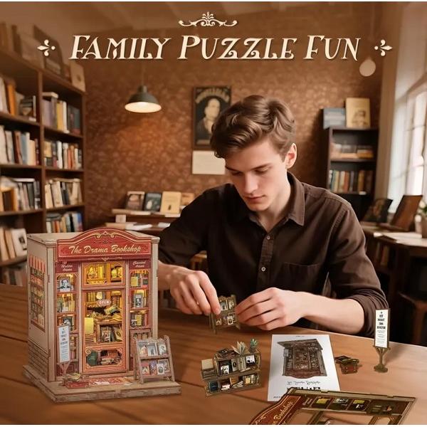 Puzzle 3D DIY Book Nook: The Drama Bookshop