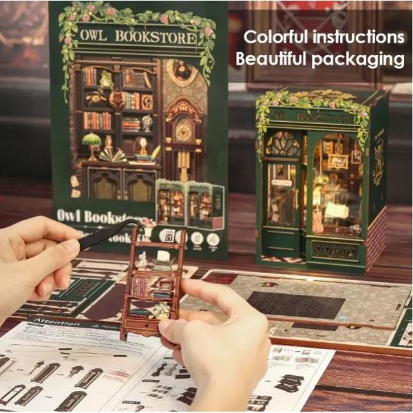 Puzzle 3D DIY Book Nook: Owl Bookstore
