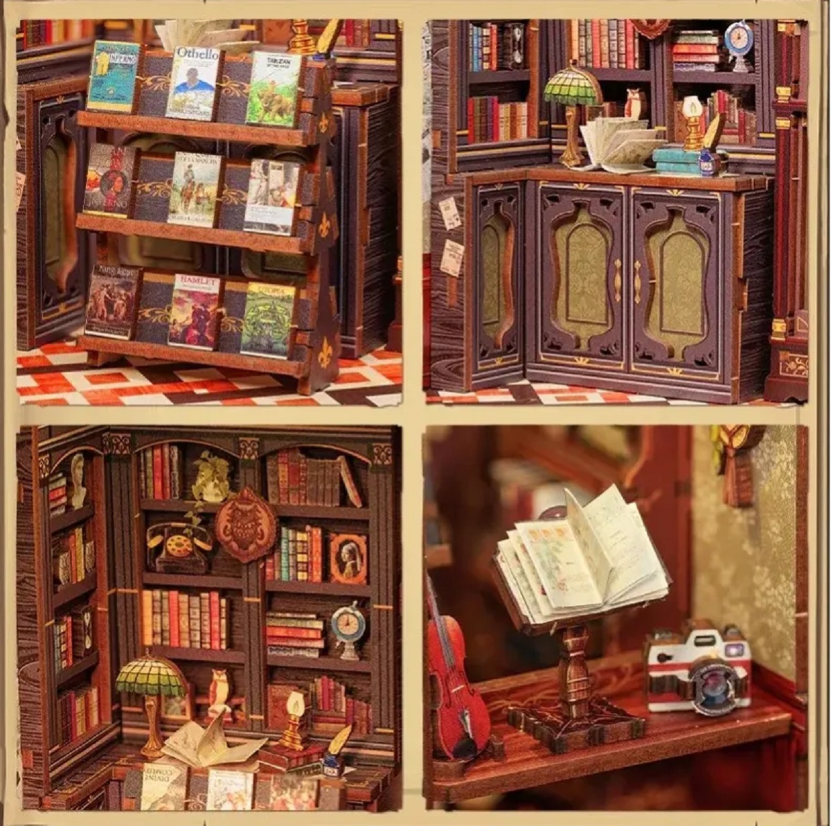 Imaginea produsului 'Puzzle 3D DIY Book Nook: Owl Bookstore'