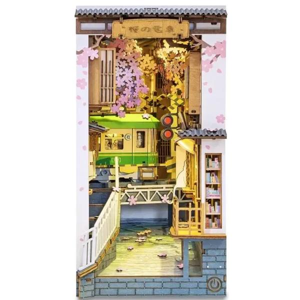 Puzzle 3D DIY Book Nook and Wonderland: Sakura Densya
