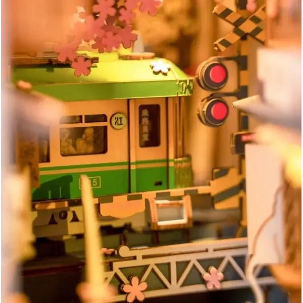 Puzzle 3D DIY Book Nook and Wonderland: Sakura Densya