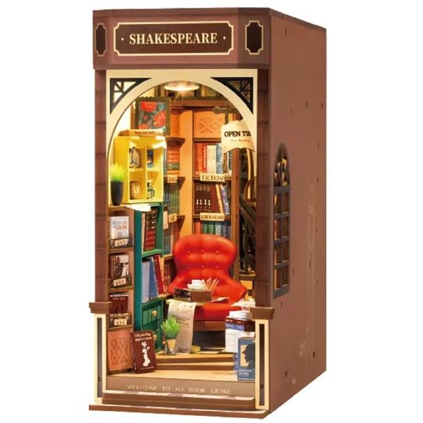 Puzzle 3D DIY Book Nook and Wonderland: Biblioteca lui Shakespeare 