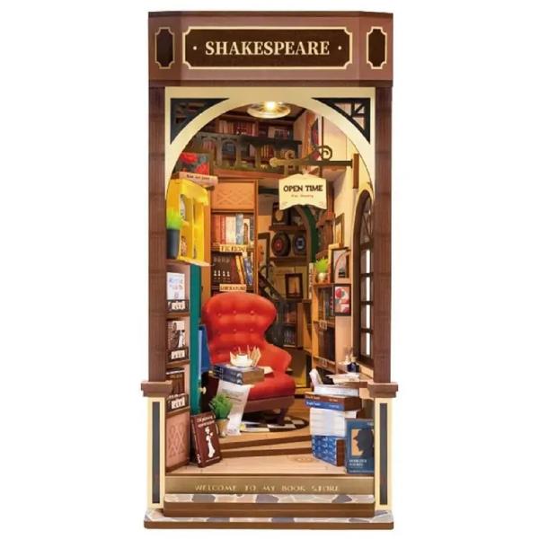 Puzzle 3D DIY Book Nook and Wonderland: Biblioteca lui Shakespeare 