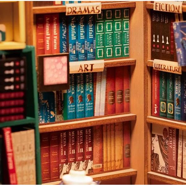 Puzzle 3D DIY Book Nook and Wonderland: Biblioteca lui Shakespeare 