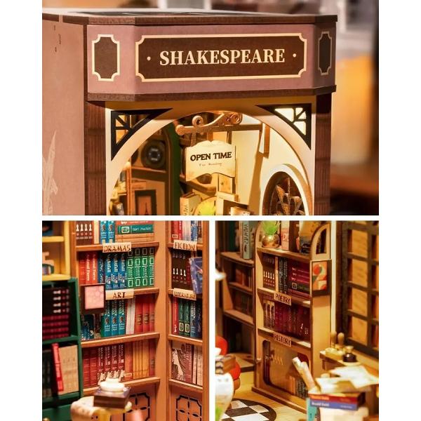 Puzzle 3D DIY Book Nook and Wonderland: Biblioteca lui Shakespeare 