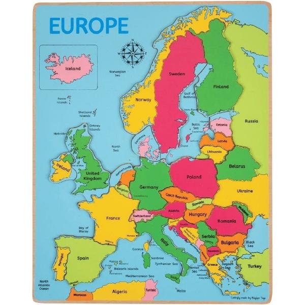 Puzzle din lemn. Harta Europei