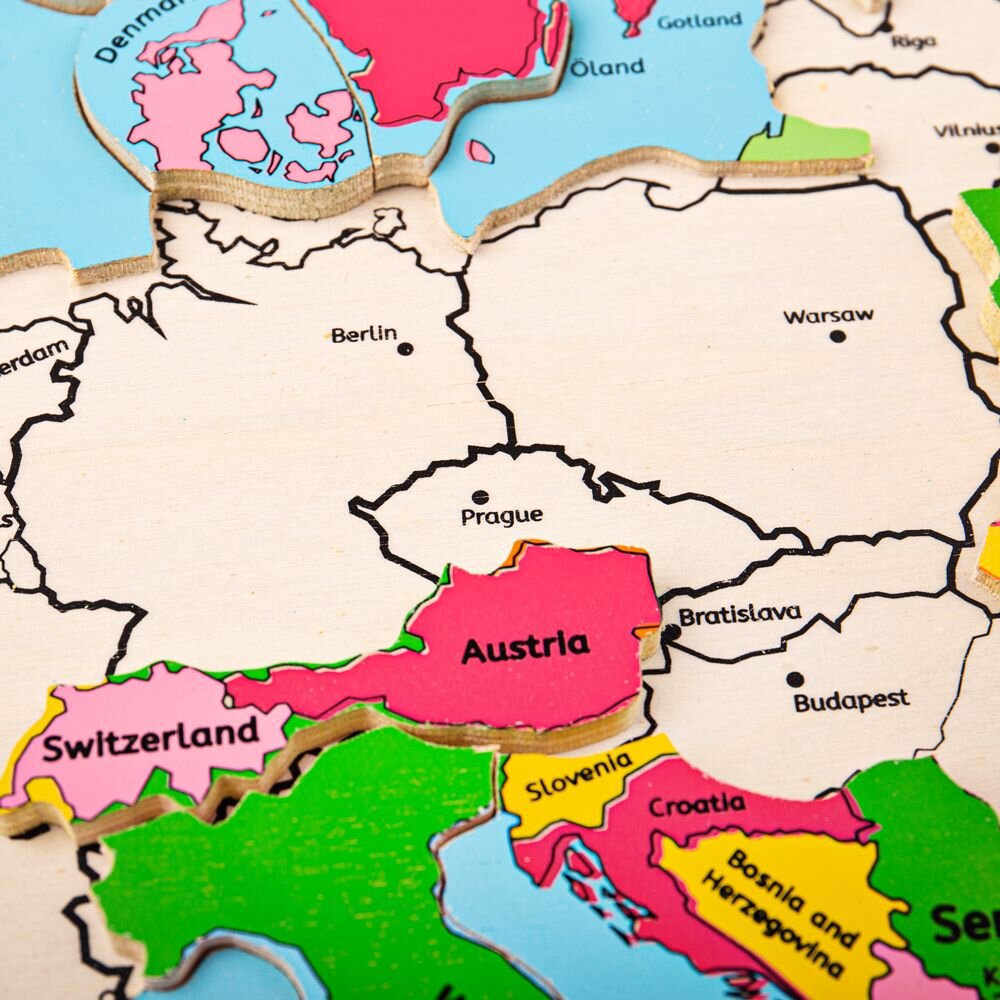 Imaginea produsului 'Puzzle din lemn. Harta Europei'